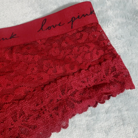 Vintage PINK VICTORIA'S SECRET Red Panty EXTRA LOW RISE HIPSTER Cheekster XL - Picture 3 of 7